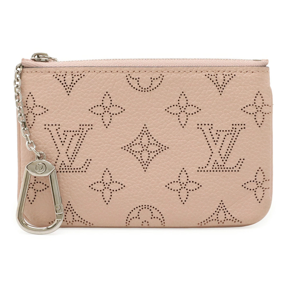 LOUIS VUITTON Monogram Mahina Pochette coin case Wallet Magnolia Pink Key Hook